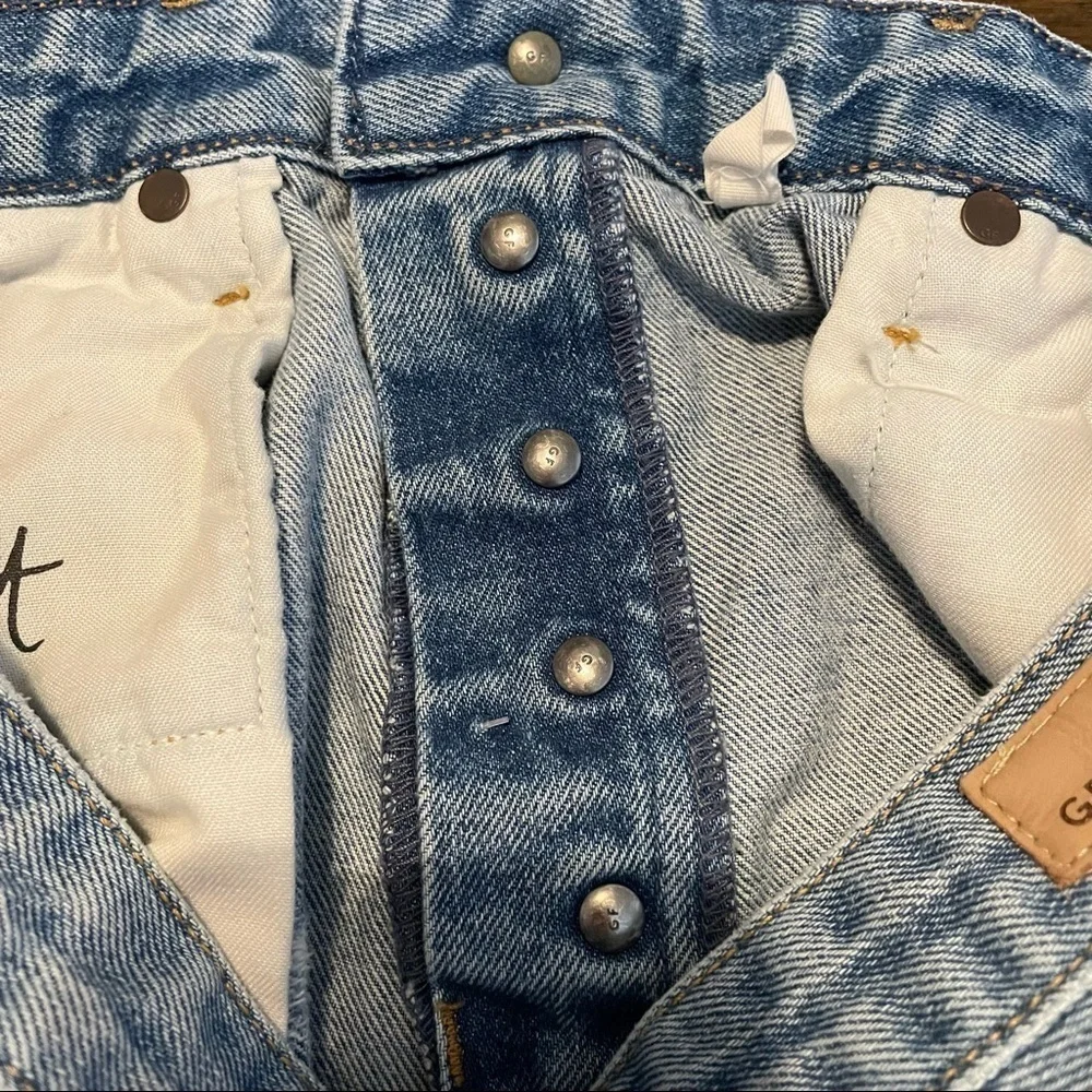 GRLFRND Cindy High Rise Button Fly Jean Shorts with Side Grommet Detail Sz. 30